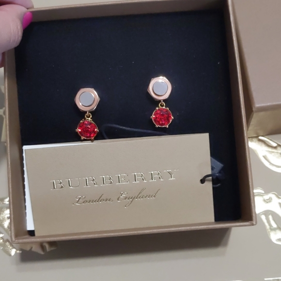 Burberry Nut & Bolt Rose Gold Drop Earrings - Picture 11 of 13